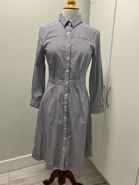 J Crew Striped Navy Shirtdress NWT Sz 6